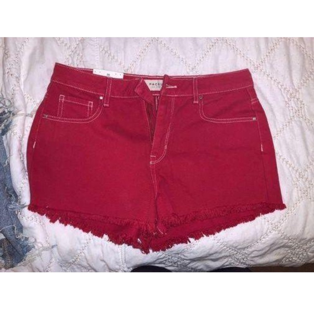new pac sun red jean shorts